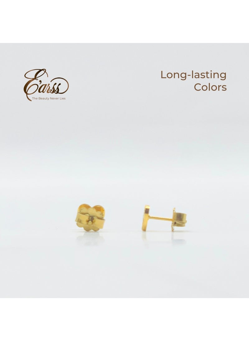 Earss Lined Heart Earring | Stainless Steel | 18K Gold Plated  - Image 4