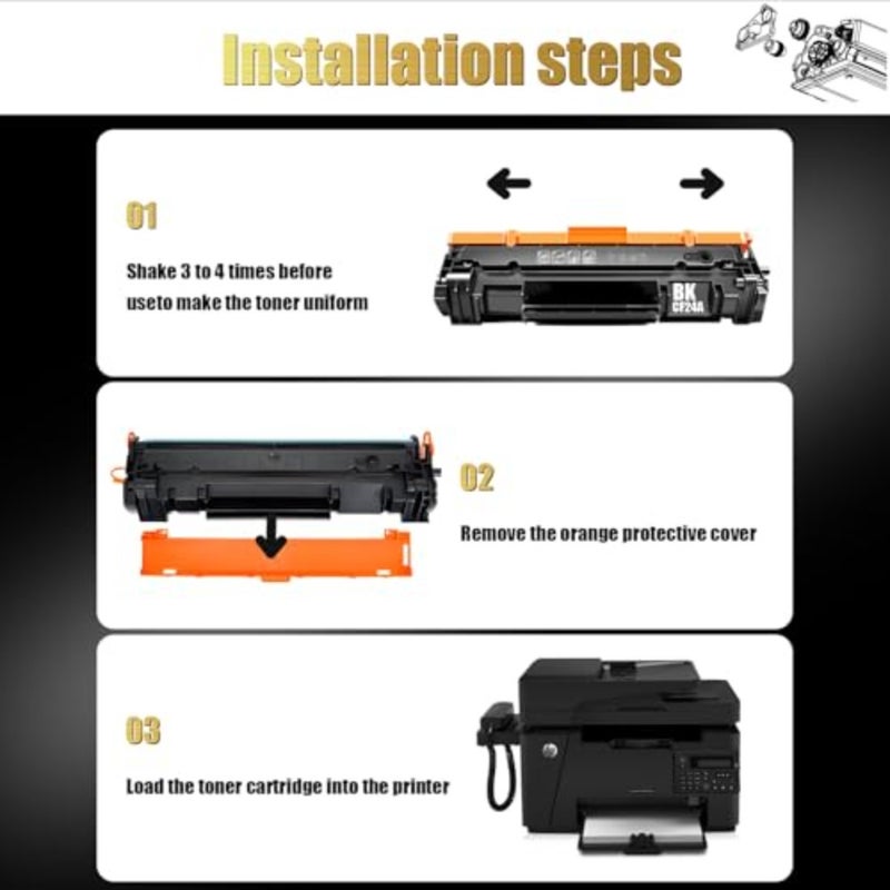 طابعات الليزر المكتبية: HP LaserJet Pro M15a/M15w/M28a/M28w؛ خرطوشة الحبر الأسود؛ متوافق مع CF244A؛ شريحة محدثة لأداء موثوق - Image 2