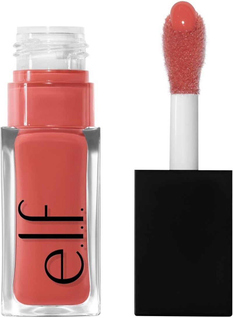 elf Glow Reviver Lip Oil, Nourishing, Tinted for High Gloss Finish, Enriched with Jojoba Oil Shade Giving Guava - Image 1
