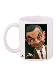 Phone Planet Mr Bean Printed Coffee Mug White/Black/Beige 