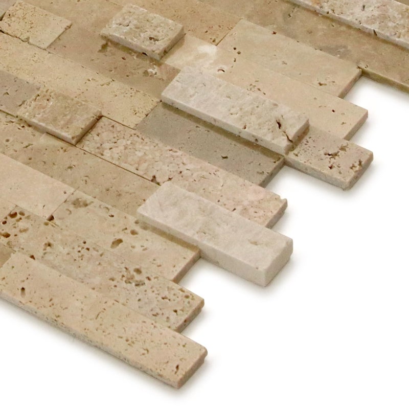 SUNWINGS 5-Sheet Peel and Stick Mosaic Natural 3D Stone Self Adhesive Marble Tiles, 11.5" x 10.7" Stick on Backsplash for Kitchen Bathroom Fireplace Vanity, Beige - Image 3
