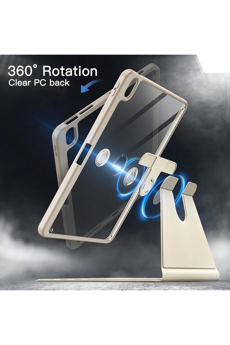LEDIN Rotating Case for iPad Air 6th/5th/4th Generation (2024/2022/2020), with Pencil Holder,360 Degree Rotation Protective Stand Slim Cover Clear Back, Auto Wake/Sleep (iPad Air 4th/5th/6th) - Image 3