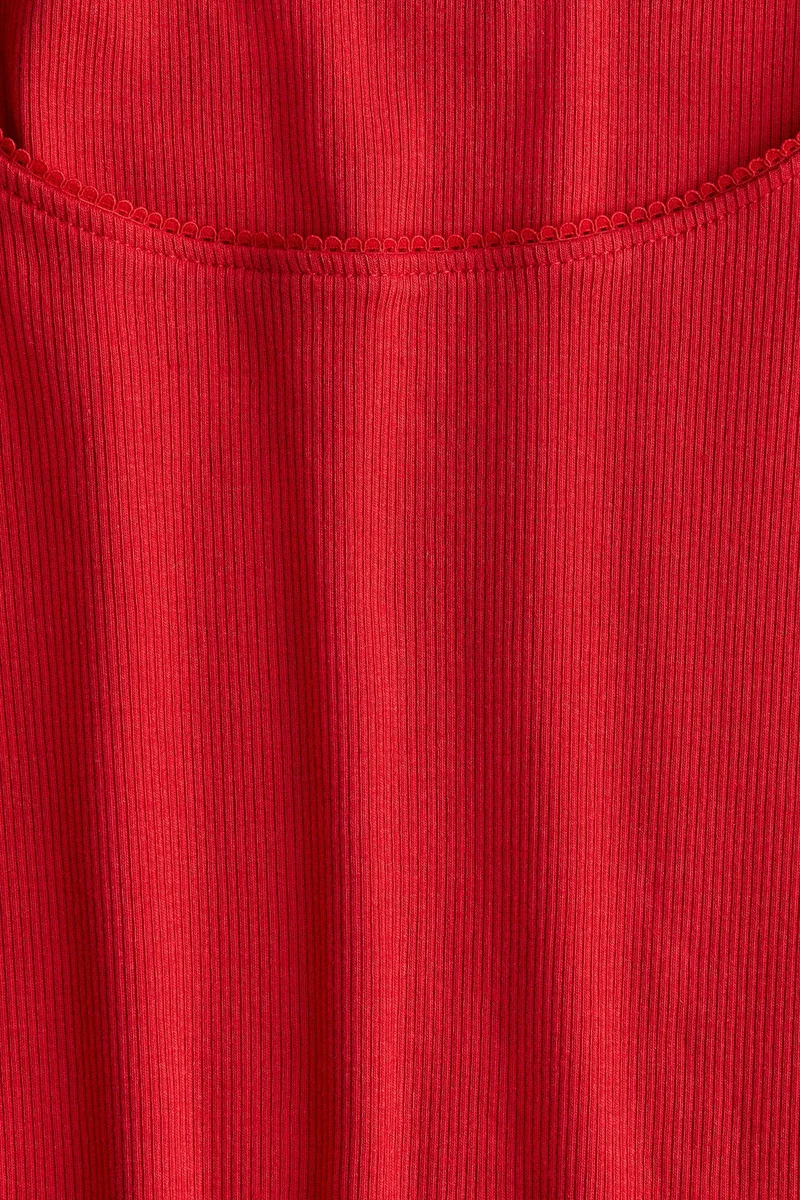 H&M Picot-Trimmed Ribbed Top