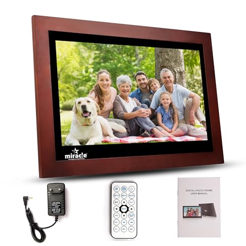 MIRACLE DIGITAL 17 inch HDMI Wooden Dark Hi-Def Digital Photo Frame with Premium Mirror Finish,USB,SD Card,USB, Remote Photos Slide Show,Video in-Built 8GB Memory 2GB RAM Built-in 2 Stereo Speakers - Image 4