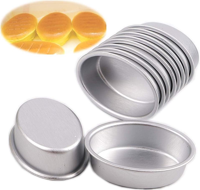 LoBake 10pcs mini size oval egg shape aluminium alloy metal cheese pan cake mold bread mould tart holder pudding jelly tin DIY bakery D00 - Image 1