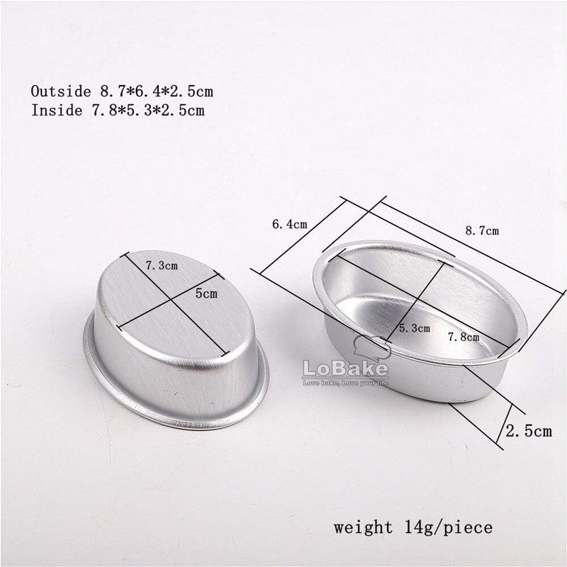LoBake 10pcs mini size oval egg shape aluminium alloy metal cheese pan cake mold bread mould tart holder pudding jelly tin DIY bakery D00 - Image 2