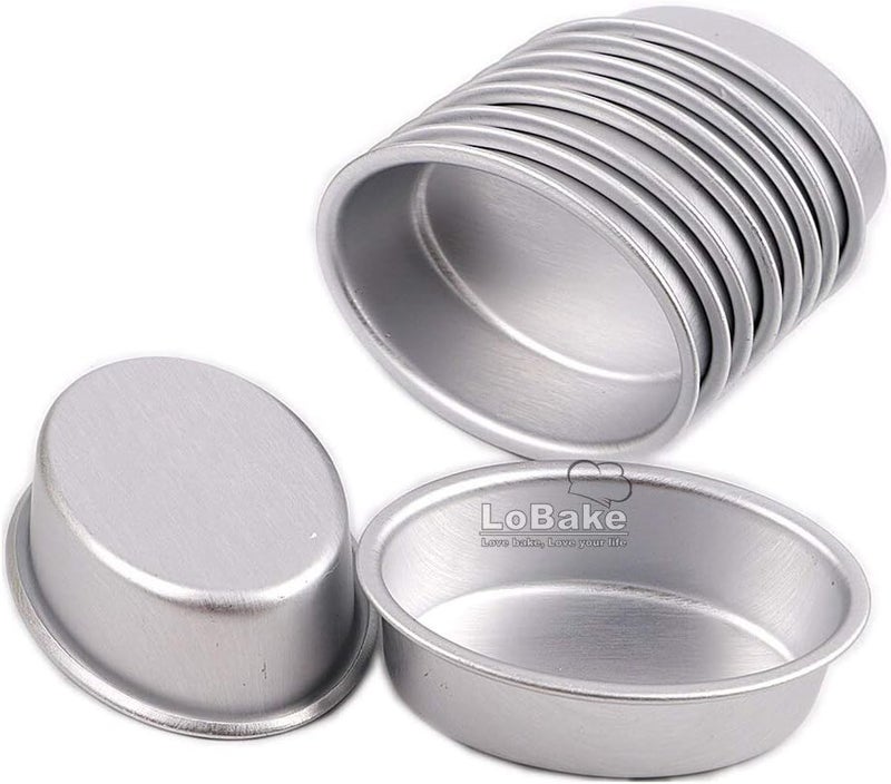LoBake 10pcs mini size oval egg shape aluminium alloy metal cheese pan cake mold bread mould tart holder pudding jelly tin DIY bakery D00 - Image 3