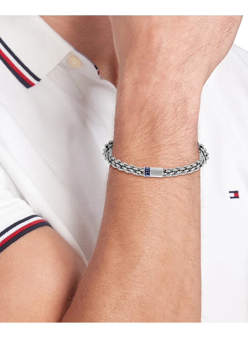 تومي هيلفيغر Tommy Hilfiger Men's Silver Chain Bracelets - 2790521