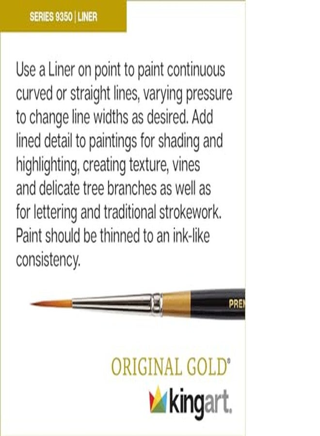 KINGART Premium Original Gold 9350M-18/0 Micro Detail Liner - Mini Thick Handle Series Artist Brush, Golden Taklon Synthetic Hair, for Acrylic, Watercolor, Oil and Gouache Painting, Size 18/0 - Image 4