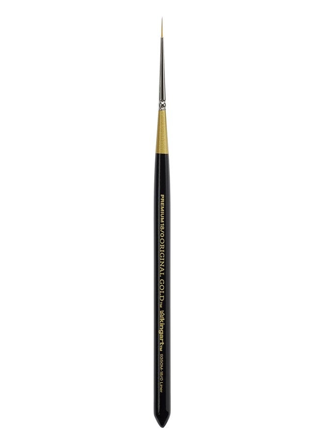 KINGART Premium Original Gold 9350M-18/0 Micro Detail Liner - Mini Thick Handle Series Artist Brush, Golden Taklon Synthetic Hair, for Acrylic, Watercolor, Oil and Gouache Painting, Size 18/0 - Image 1