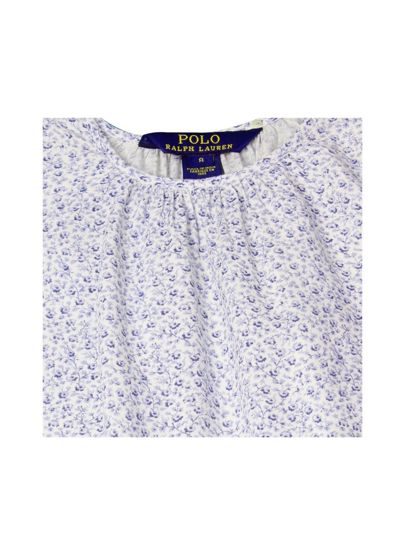 RALPH LAUREN - POLO RALPH LAUREN Kids BLUE FLORAL DRESS - Image 1