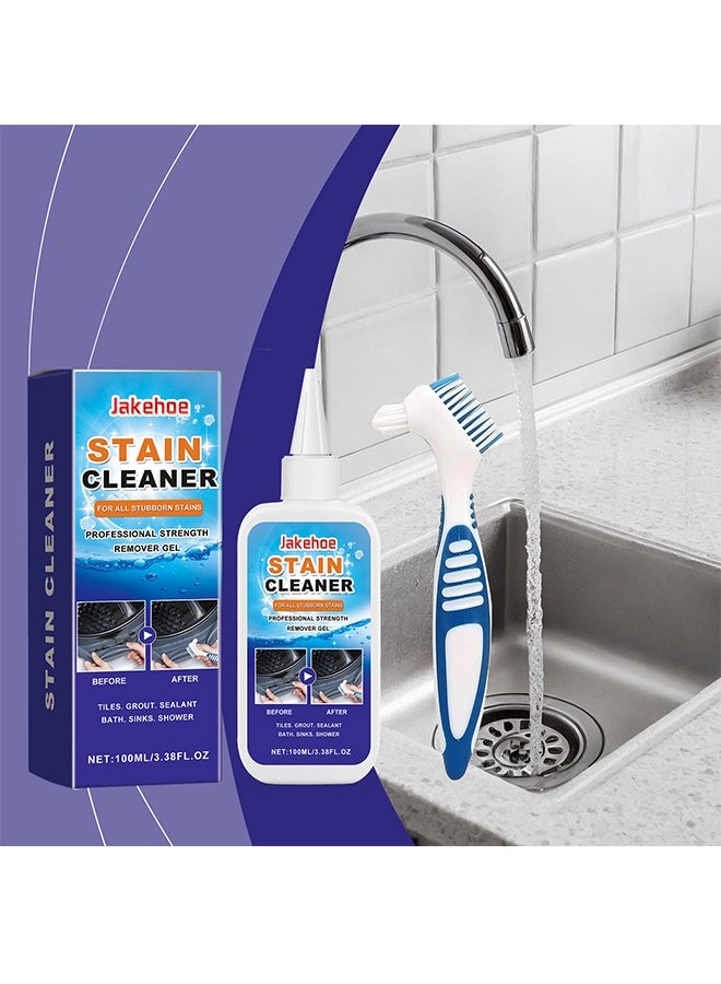 Jakehoe منظف البقع, جل مزيل البقع المنزلي, منظف الغسالة مع فرشاة, جل مزيل البقع لمنظف غسالة الجص البلاط, حائط, مانع التسرب, زجاج, مطبخ, أحواض - Image 2