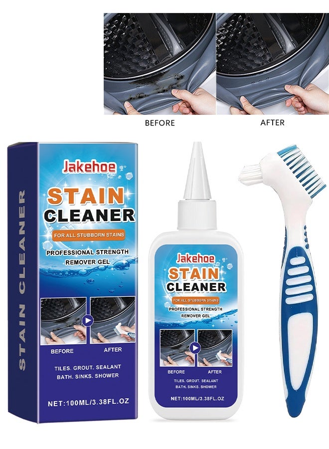 Jakehoe منظف البقع, جل مزيل البقع المنزلي, منظف الغسالة مع فرشاة, جل مزيل البقع لمنظف غسالة الجص البلاط, حائط, مانع التسرب, زجاج, مطبخ, أحواض - Image 1
