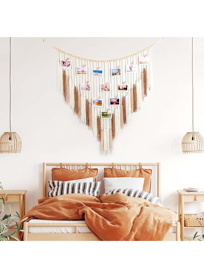 Antikiano Macrame Wall Hanging Large Macrame Wall Hanging with Wood Beads - Image 4