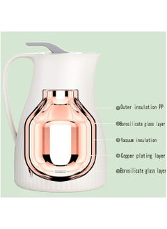 Hihonor Thermal Coffee Carafe Household Small Insulation Pot, Large-Capacity Glass Liner Thermos Thermal Jug, Portable Office Coffee Pot (Color : Pink)  - Image 5