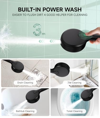SunCleanse Filtered Shower Head with Handheld, 9-Spray Setting Detachable Showerhead with Filters, Shower Head for Hard Water - Filtered Chlorine, Improve Skin and Hair Texture, Black - Image 4