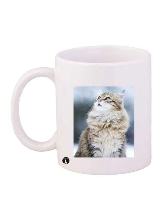 RKN Cat Printed Mug White/Grey/Blue - Image 1