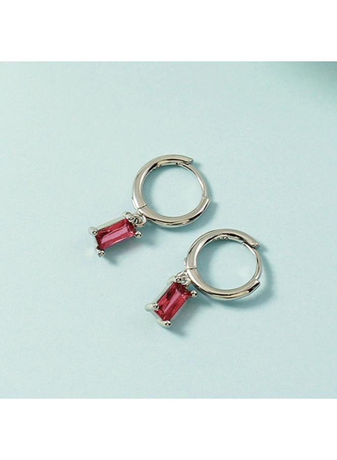 Colored Diamond Ear Ring European And American Same Color Ear Ring Ear Buckle Zircon Pendant Earrings Female Sisters Mix And Match 