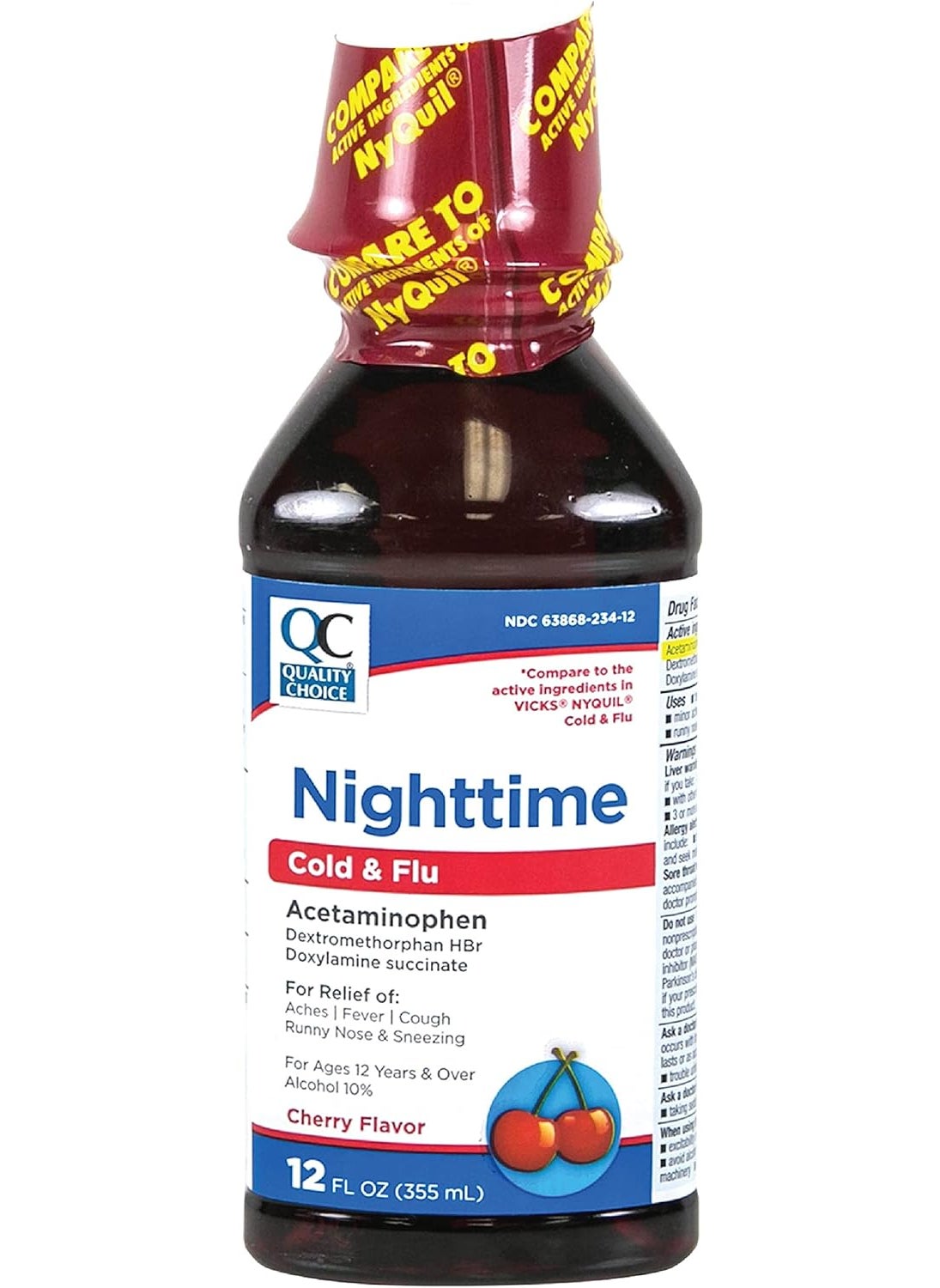 Quality Choice Quality Choice Nighttime Cold & Flu Cherry Liquid 12 FL OZ 