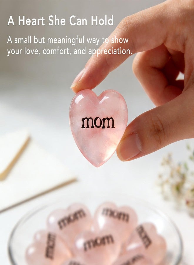 Taxhtext Rose Quartz Pocket Hug for Mom, Heart Crystal Keepsake for Mother from Daughter Son, Little Reminder of Love for Thinking of You, Comfort - Image 2