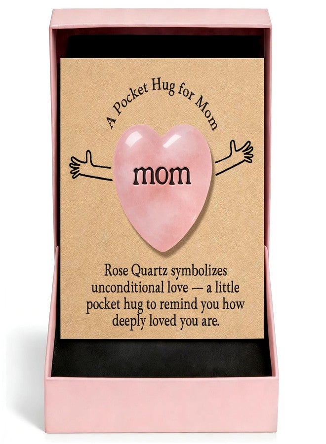 Taxhtext Rose Quartz Pocket Hug for Mom, Heart Crystal Keepsake for Mother from Daughter Son, Little Reminder of Love for Thinking of You, Comfort - Image 1
