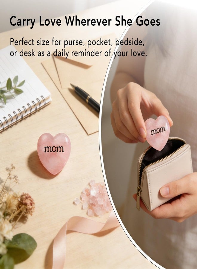 Taxhtext Rose Quartz Pocket Hug for Mom, Heart Crystal Keepsake for Mother from Daughter Son, Little Reminder of Love for Thinking of You, Comfort - Image 5