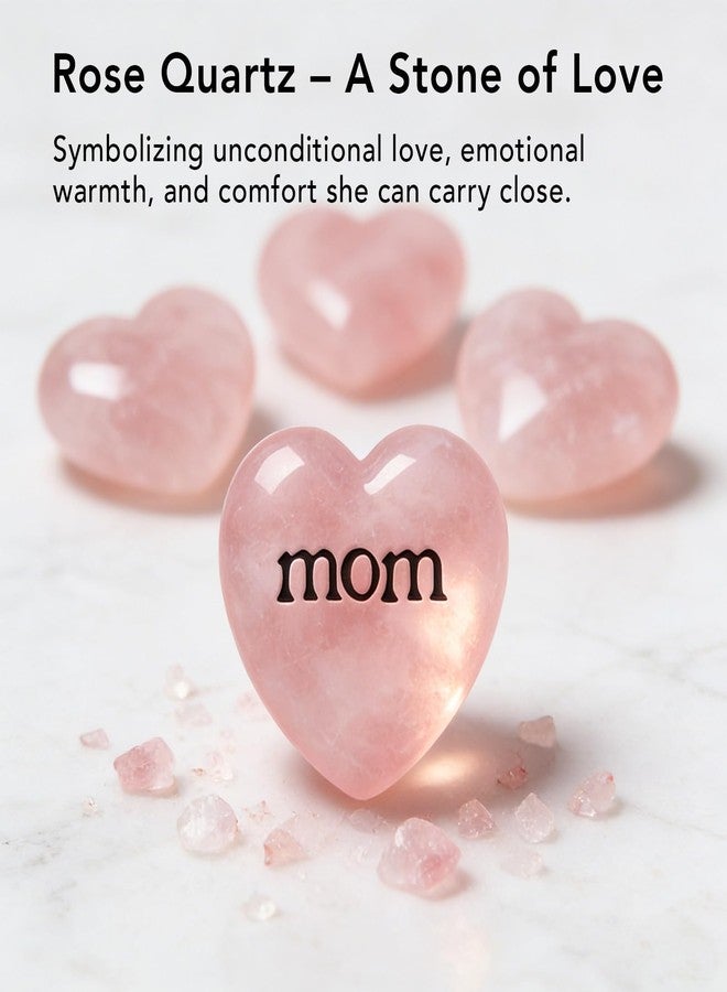 Taxhtext Rose Quartz Pocket Hug for Mom, Heart Crystal Keepsake for Mother from Daughter Son, Little Reminder of Love for Thinking of You, Comfort - Image 3