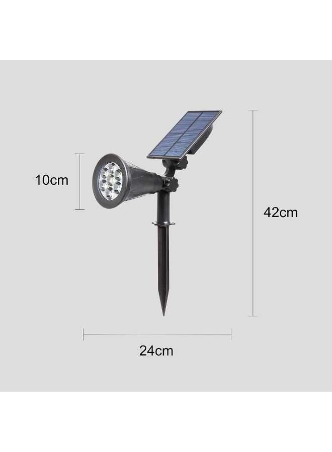 أضواء شمسية للحديقة الخارجية، مصابيح IP65 مقاومة للماء LED للمناظر الطبيعية بالطاقة الشمسية، تشغيل/إيقاف تلقائي لأضواء كاشفة للمناظر الطبيعية بالطاقة الشمسية مع مستشعر ساطع وداكن، حديقة، 7 عيون، 2 واط (RGB) - Image 5