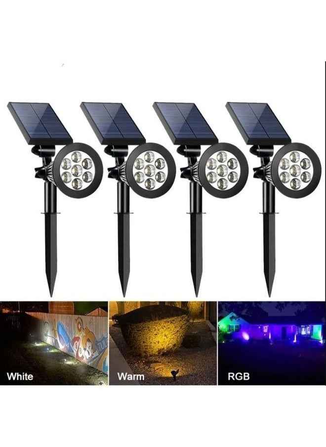 Hummer Outdoor Garden Solar Lights, IP65 Waterproof LED Solar Landscape Spotlights, Auto On/Off LED Solar Landscape Spotlights with Bright & Dark Sensing, Garden, 7 eyes, 2 watts (RGB)  - Image 4