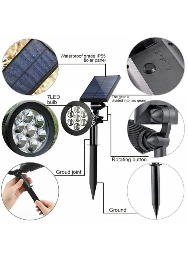 Hummer Outdoor Garden Solar Lights, IP65 Waterproof LED Solar Landscape Spotlights, Auto On/Off LED Solar Landscape Spotlights with Bright & Dark Sensing, Garden, 7 eyes, 2 watts (RGB)  - Image 2