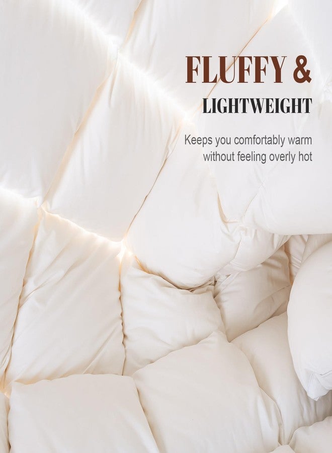 WhatsBedding Feather Comforter,Filled with Feather and Down Fiber, White King Size All Season Duvet Insert, Luxurious Hotel Bed Comforter, 100% Cotton Cover,Medium Warmth with Corner Tabs,106x90 Inch - Image 5