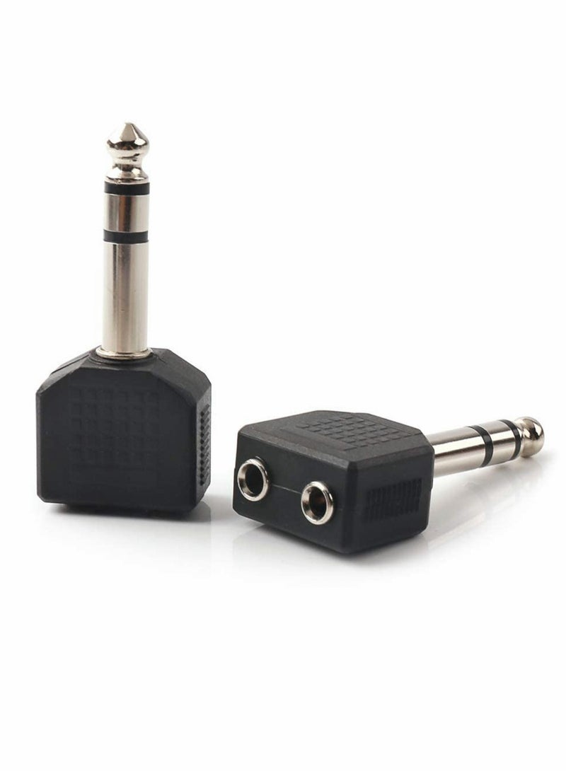 Barakah 6.35mm Male to Two 3.5mm Female Audio Heads, 6.35mm (1/4 Inch) M One-Two 3.5mm (1/8 Inch) F, Stereo Interconnect Audio Adapter - Image 2