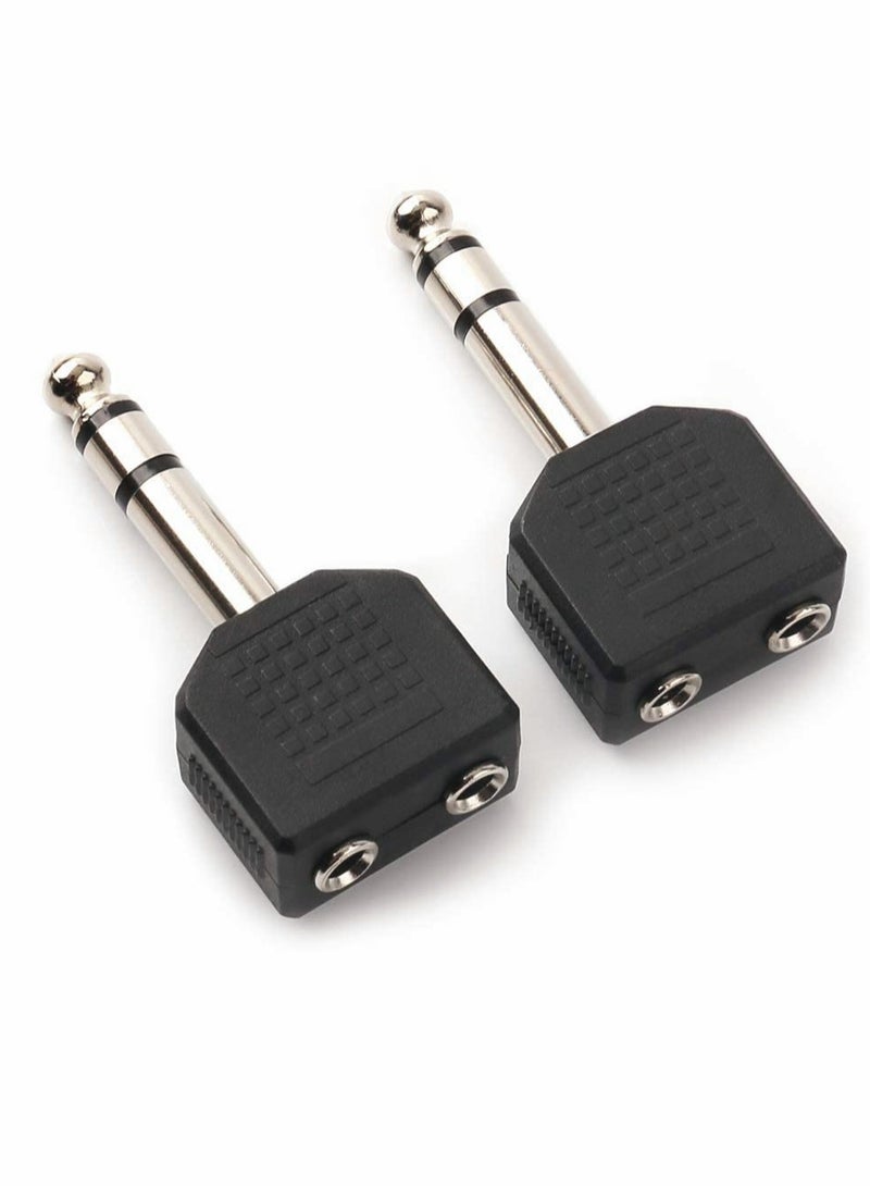 Barakah 6.35mm Male to Two 3.5mm Female Audio Heads, 6.35mm (1/4 Inch) M One-Two 3.5mm (1/8 Inch) F, Stereo Interconnect Audio Adapter - Image 5