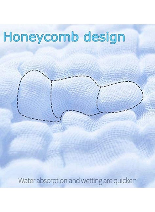 MOM'S HOME Baby Super Soft Absorbent Muslin 6 Layer Wash Towel- 100X100 Cm - | 0-3 Years | Blue  - Image 4