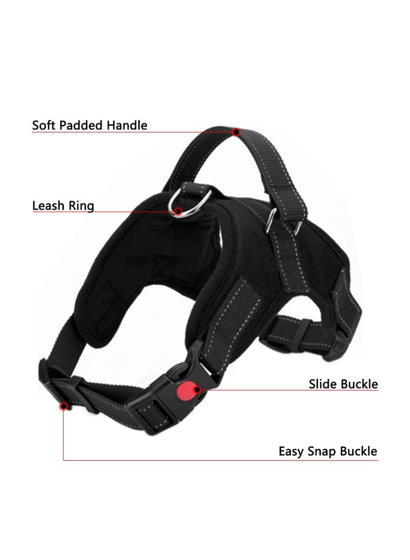 SOLARAE Dog Harness,Breathable Adjustable Pet Harness Dog Vest Harness, Reflective Oxford Easy Control Dog Harness with Sturdy Handle for Small Medium Large Dogs L-Black - Image 5