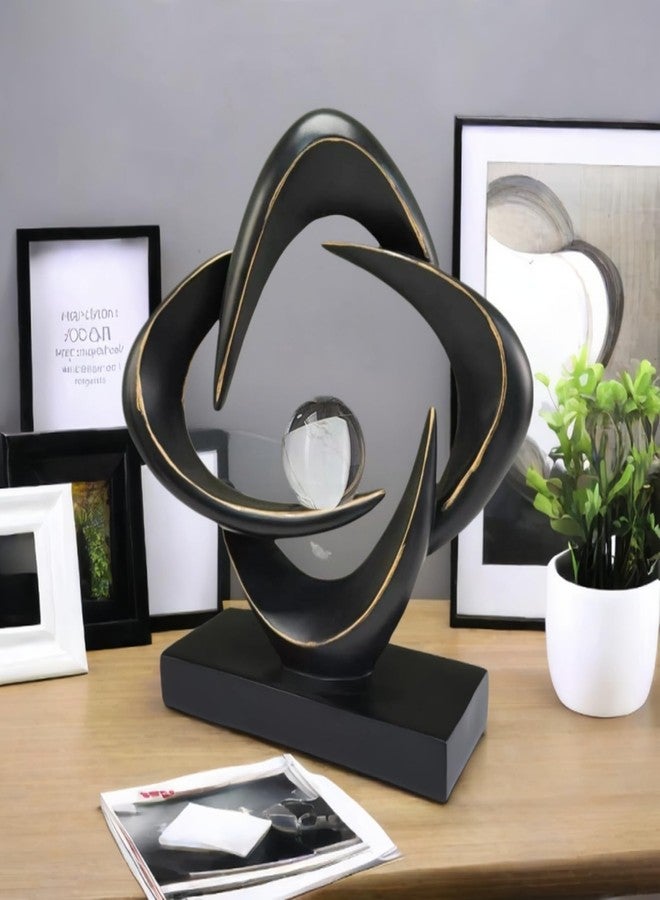 CECKQUE Modern Home Decor Abstract Decorative Sculpture Decorations for Living Room Dining Room Office, Resin Art Statues Coffee Table Bookshelf Decor Accents (Black) - Image 5