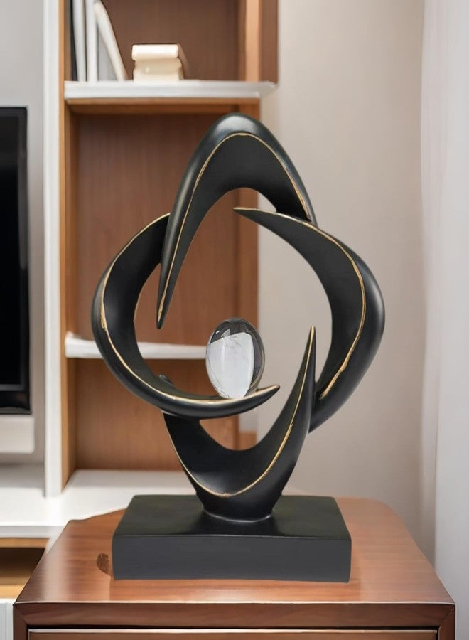 CECKQUE Modern Home Decor Abstract Decorative Sculpture Decorations for Living Room Dining Room Office, Resin Art Statues Coffee Table Bookshelf Decor Accents (Black) - Image 4