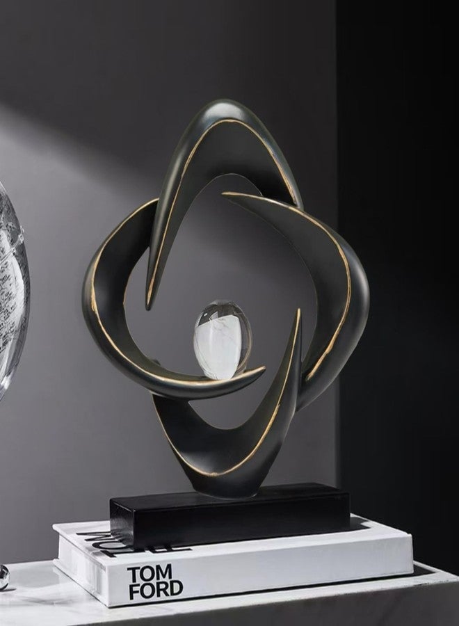 CECKQUE Modern Home Decor Abstract Decorative Sculpture Decorations for Living Room Dining Room Office, Resin Art Statues Coffee Table Bookshelf Decor Accents (Black) - Image 2