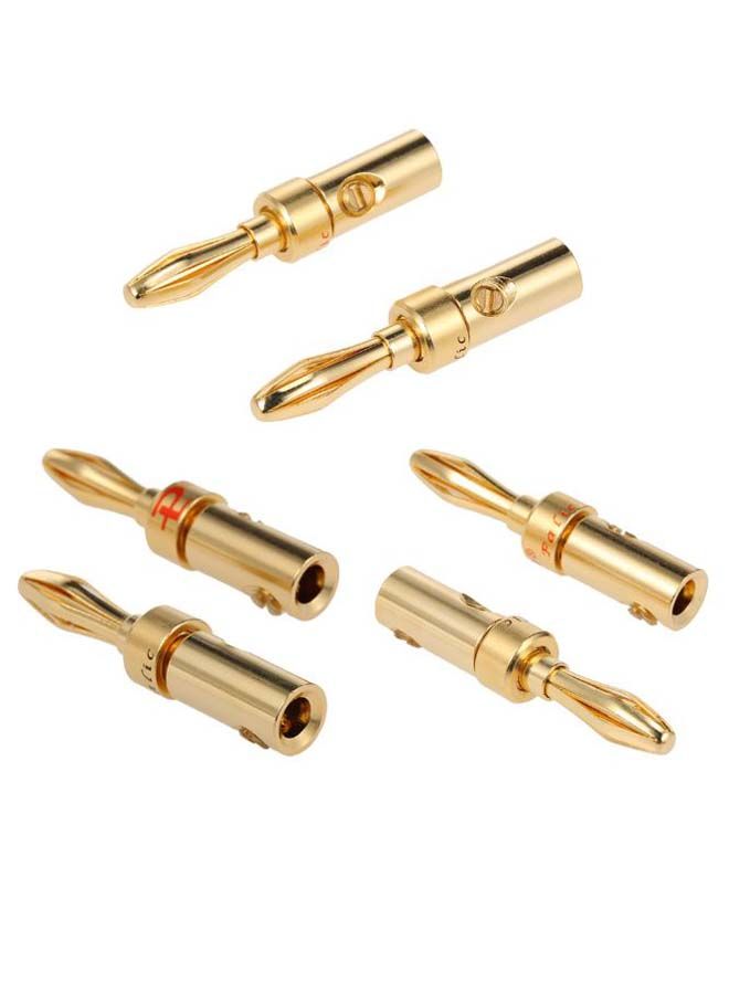 NIBEMINENT Pair Of 5 Banana Amplifier Connector Plug Gold  - Image 3