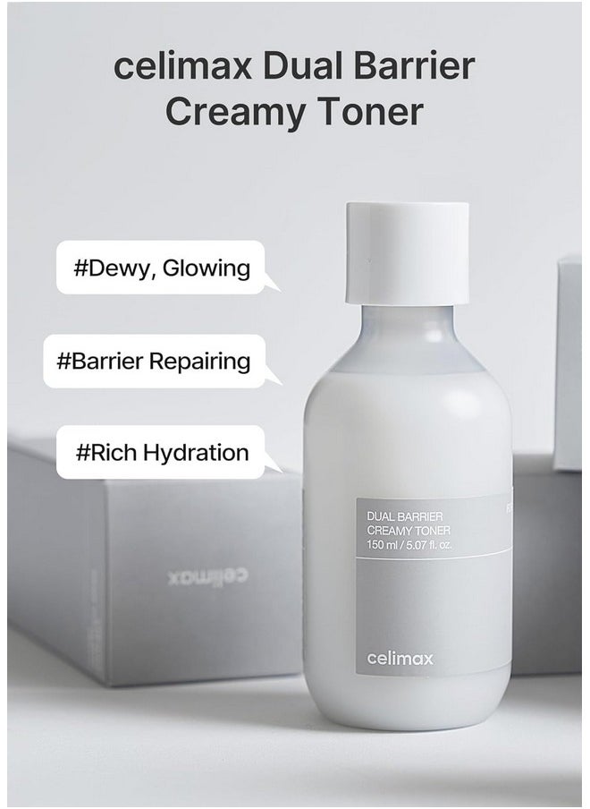 celimax celimax Dual Barrier Creamy Toner | with Ceramides, Peptide, Oil & Alcohol Free, Facial Astringent, Hydrating, Calming, Soothing, Non Irritating,150ml  - Image 2
