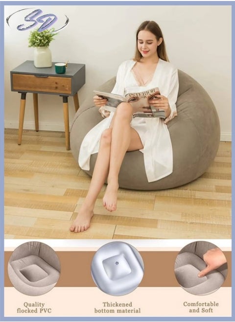 Air Sofa Inflatable Lazy Sofa Chair Beanless Bag Inflatable Chair, Bean Bag Gamer Recliner Inflatable Lazy Sofa Washable Living Room Bedroom Bean Bag Chair Ultra Soft