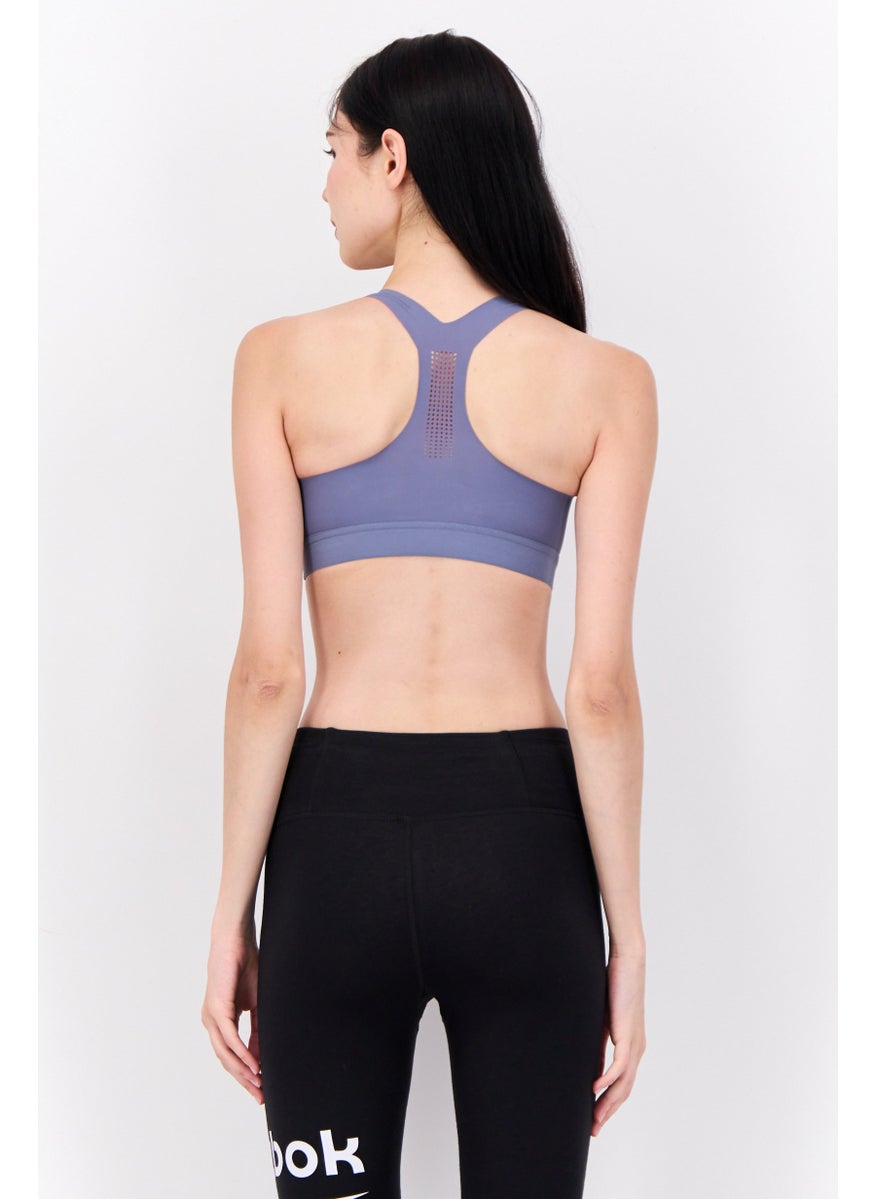 Reebok Women Printed Padded Sports Bra, Grey  - Image 3