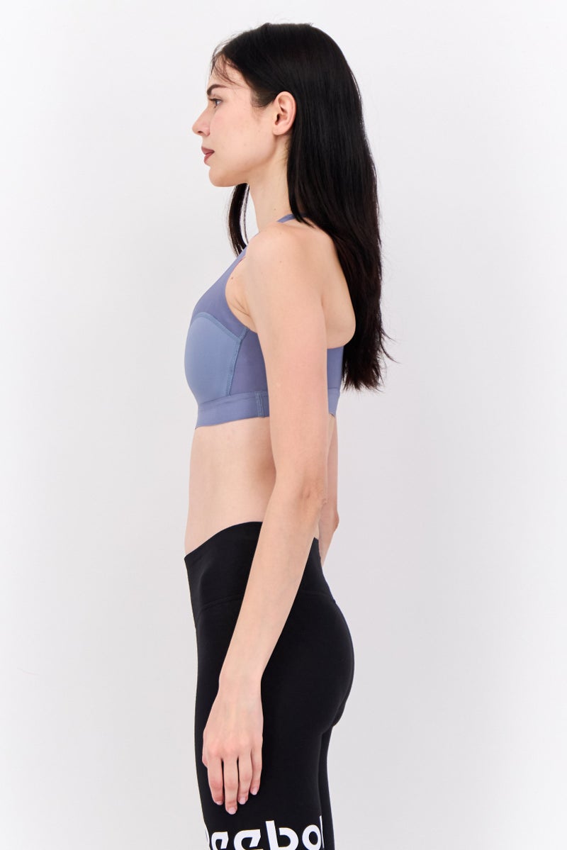 Reebok سوتيان رياضي مبطن مطبوع للنساء، رمادي - Image 4