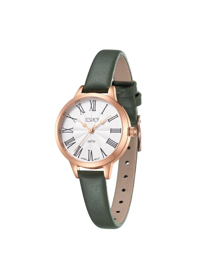 ECSTACY Women's Genuine leather Analog Watch E25511-RLHW - 28 mm