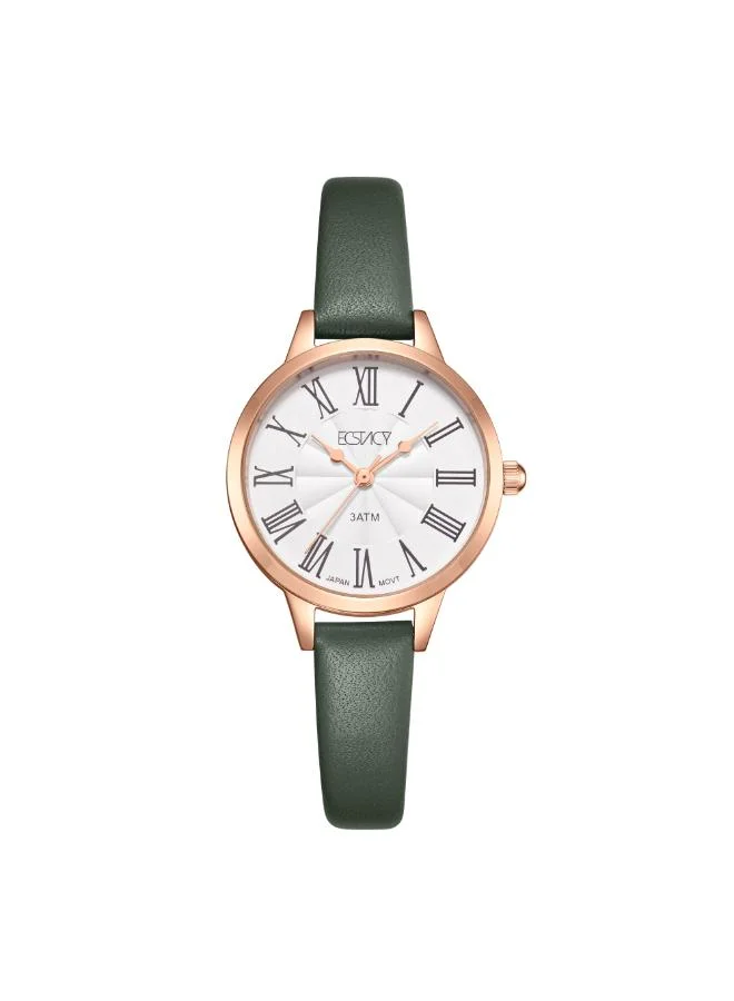 ECSTACY Women's Genuine leather Analog Watch E25511-RLHW - 28 mm