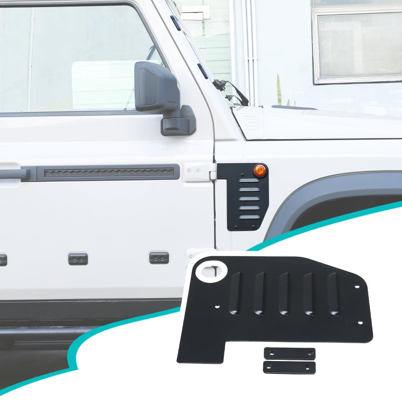 Hudiriy Car Engine Right Side Air Vent Grilles Cover Compatible with Ineos Grenadier 20202024 Aluminum Alloy Auto Exterior Hood Side Air Vent Trim Cover Accessories