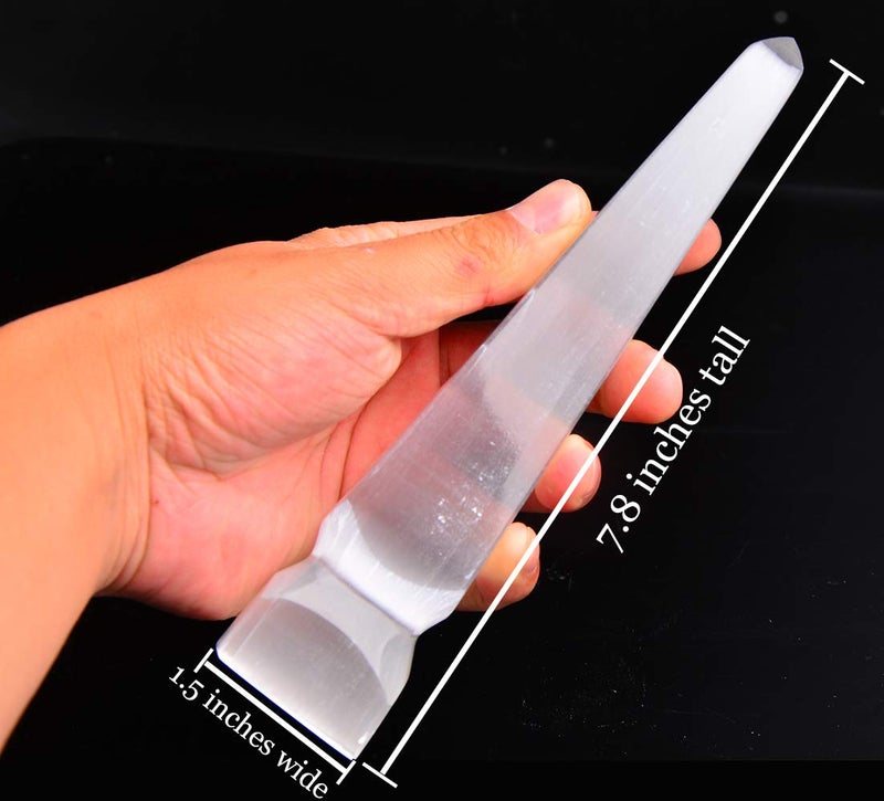 AMOYSTONE Selenite Crystal Tower Large Skyscraper Crystals and Healing Stone Home Decoration 78 Tall 1 PC