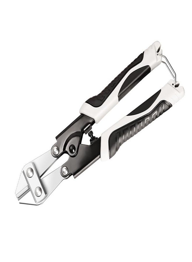 قواطع براغي صغيرة مقاس 8 بوصات - قاطع براغي شديد التحمل بتصميم محمل بنابض، قواطع أسلاك شديدة التحمل للبراغي/الأسلاك/الكابلات الرفيعة (مقبض مانع للانزلاق + قفل تخزين)