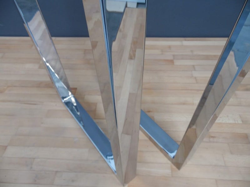 Ventuos 28 Inch Stainless Steel Desk Legs 18 Inch Base Width SquareShape Style Set of 2 - Image 2