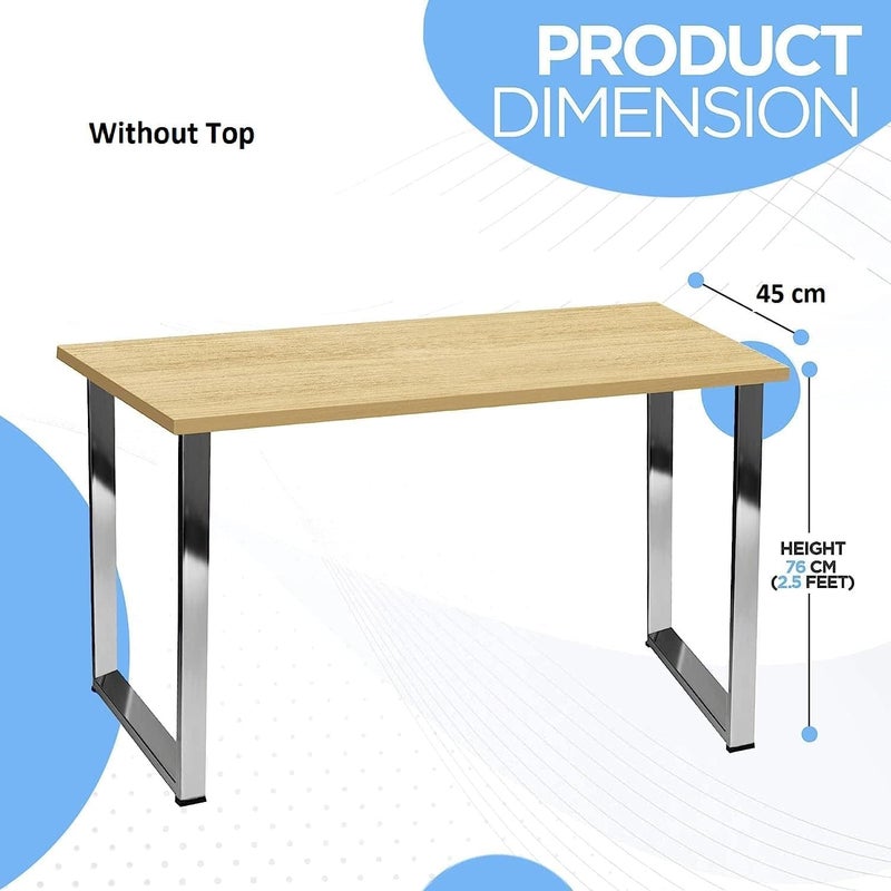 Ventuos 28 Inch Stainless Steel Desk Legs 18 Inch Base Width SquareShape Style Set of 2 - Image 4